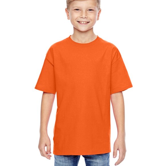 Hanes Perfect-T Youth T-Shirt Orange NWOT Various Sizes - Picture 2 of 2